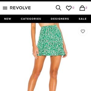 Green Leopard mini skirt super cute and worn once